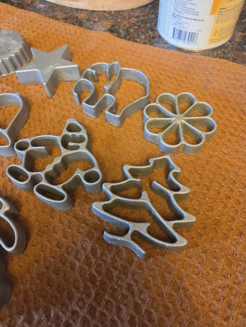 Vintage Cast Aluminum Rosette Timbale Iron Mold Lot 10 Pc Holiday Animal Shapes